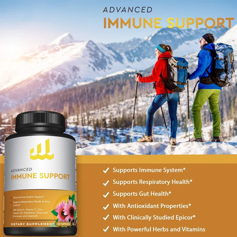 High quality immune support supplements - for respiratory, sinus, and intestinal health immune supplements -60 immune capsules