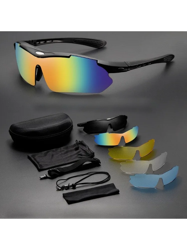 AliExpress JQZSAG Unisex Cycling Sports Glasses Set Women Men with Interchangeable Lenses Night Vision Sports Eyewear for Outdoor Gafas Ciclismo