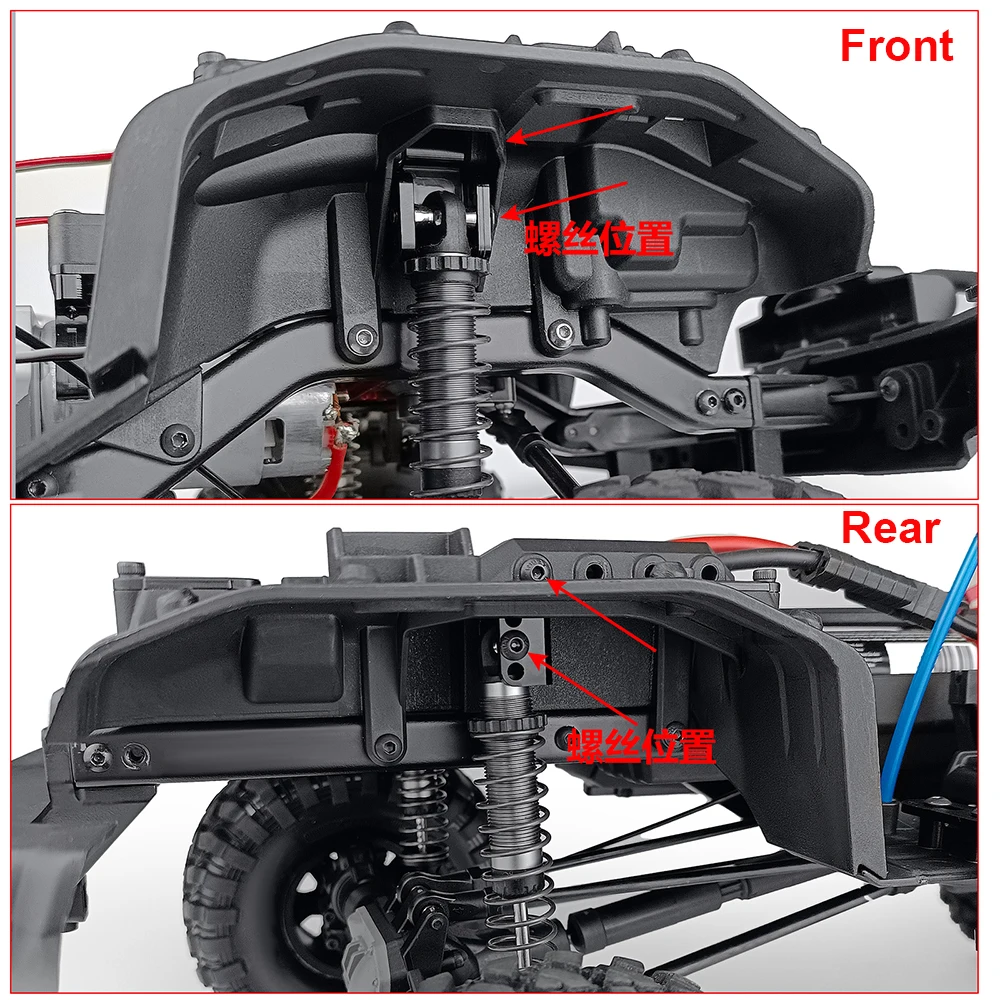 MIBIDAO 4Pcs/lot Metal Front & Rear Shock Mount Damper Tower Hoops For 1/10 TRX4 Defender Bronco Blazer RC Crawler Car