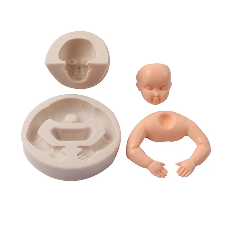 Arms Set & Head Set Silicone Mold Fondant Cake Decorating Silicone Mould Clay,Sugarcraft Chocolate Baking Tool，Kitchenware