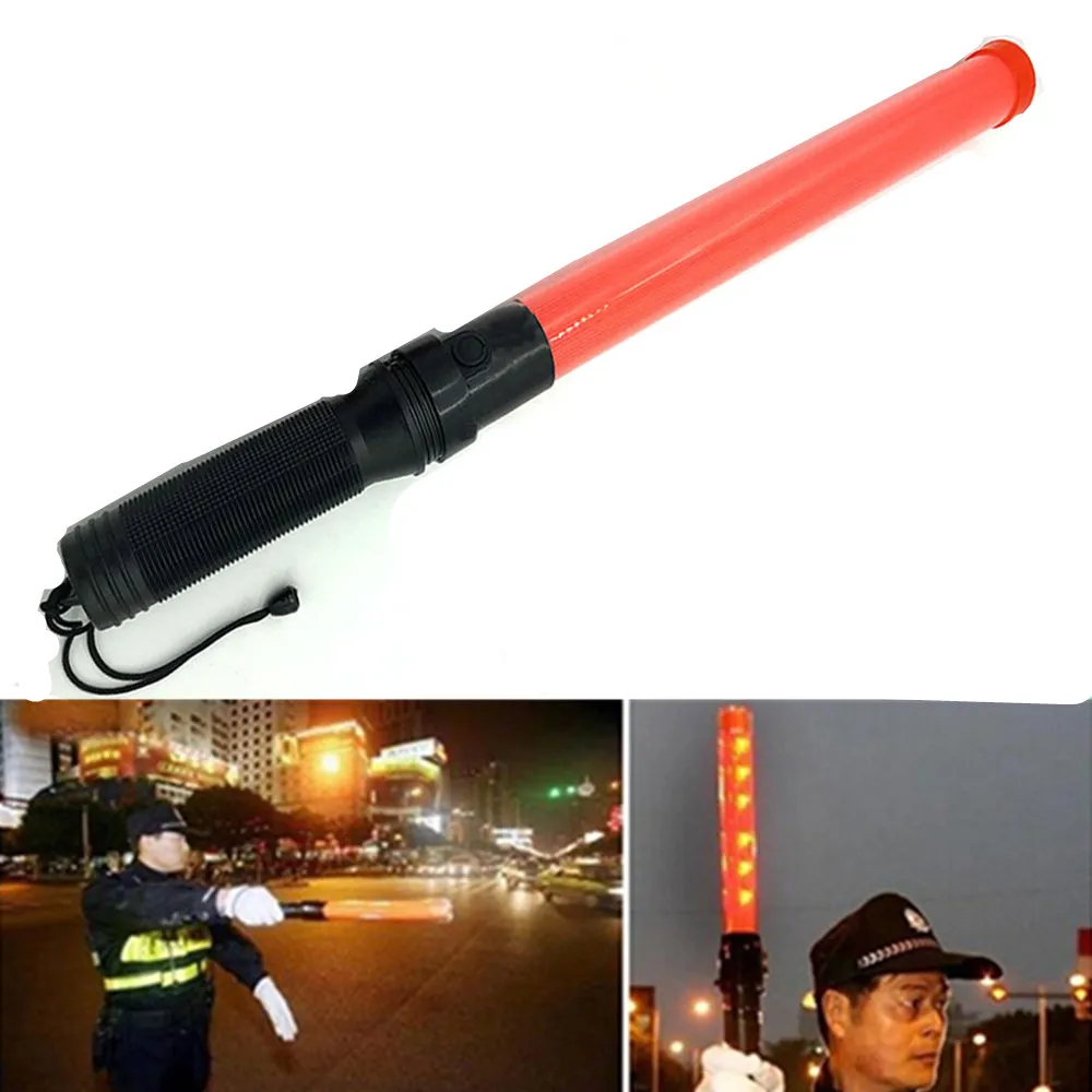 Bastón de tráfico LED de 40cm, señal de seguridad, Flash de advertencia + luz constante