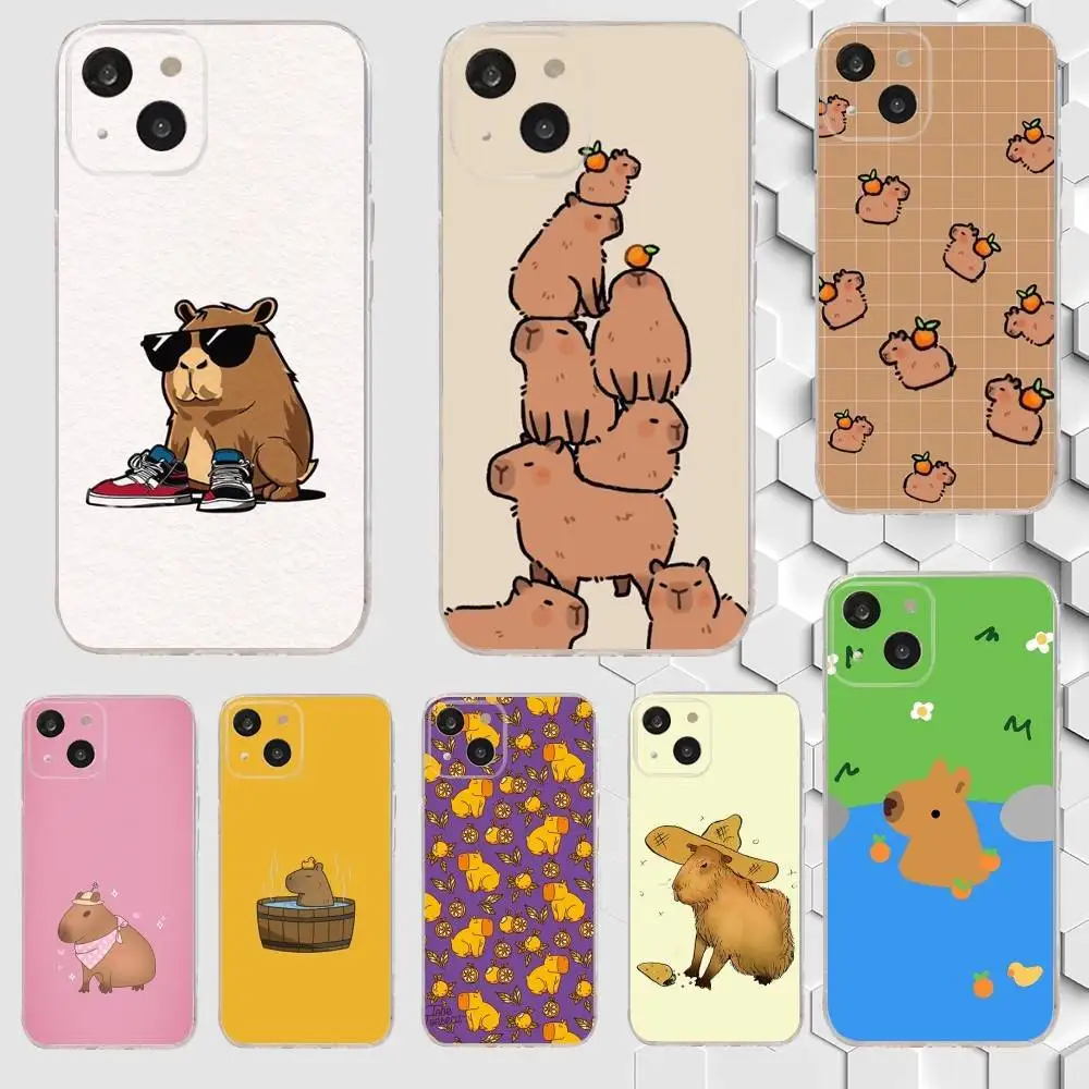 

Cute Cartoon Capybara Phone Case For iPhone 17,16,15,14,13,12,11 Plus,Pro,Max,Air,XR,XS,X,7,8 Plus,SE,Mini Transparent Soft