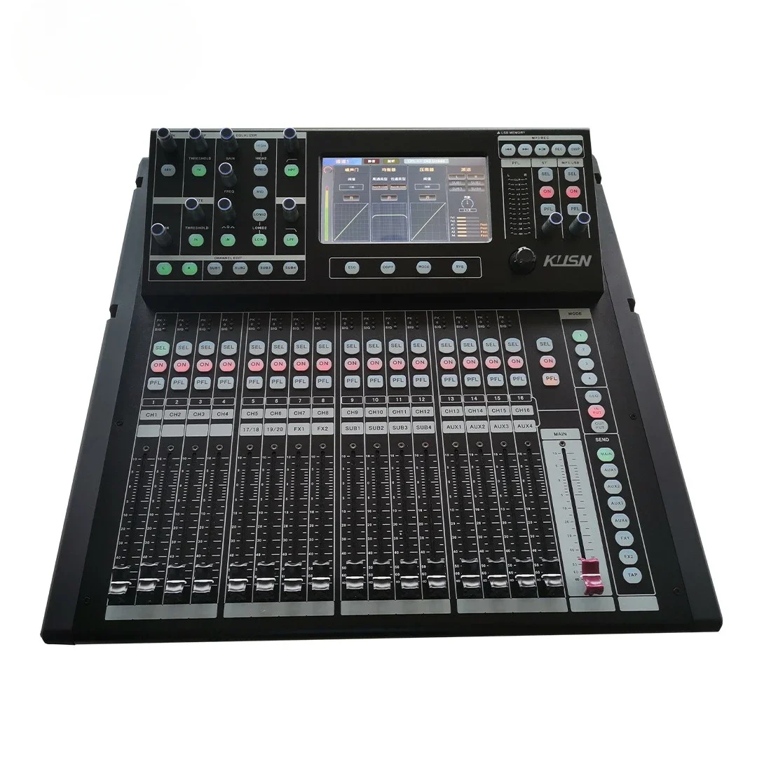 KI-20 20 Channel 4 Group Professional Digital Audio Mixer Audio Mixing Console Sound Soundcraft With 7-inch Touchscreen Display