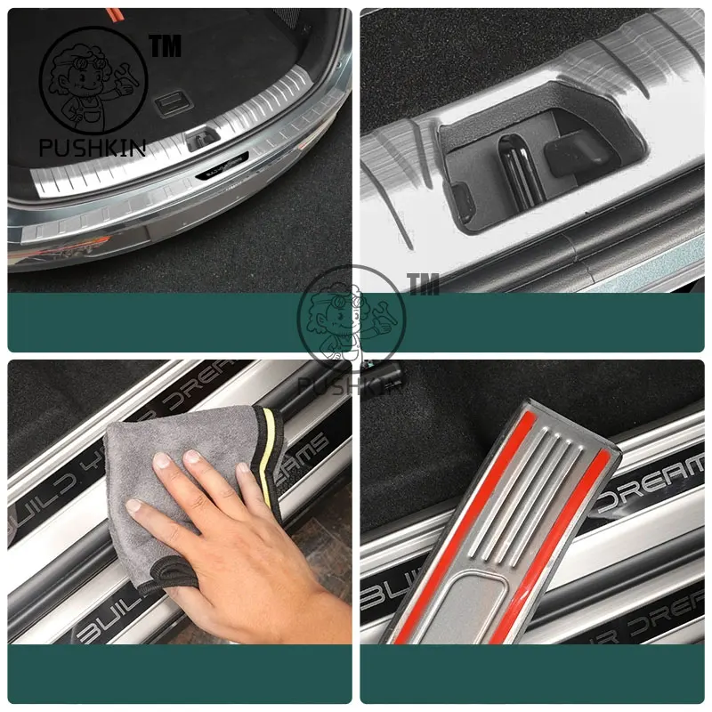 For BYD Sealion 8 ATTO 8 Tang L EV DMI DMP 2025 2026 Threshold Protection Sticker Inner Plate Guard Stainless steel Accessorie