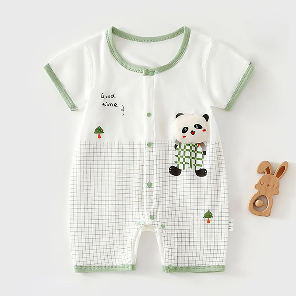 Newborn Baby Romper Summer Short Sleeve Thin Cooling Baby Outwear Jumpsuit Infant Boys Girls Clothes