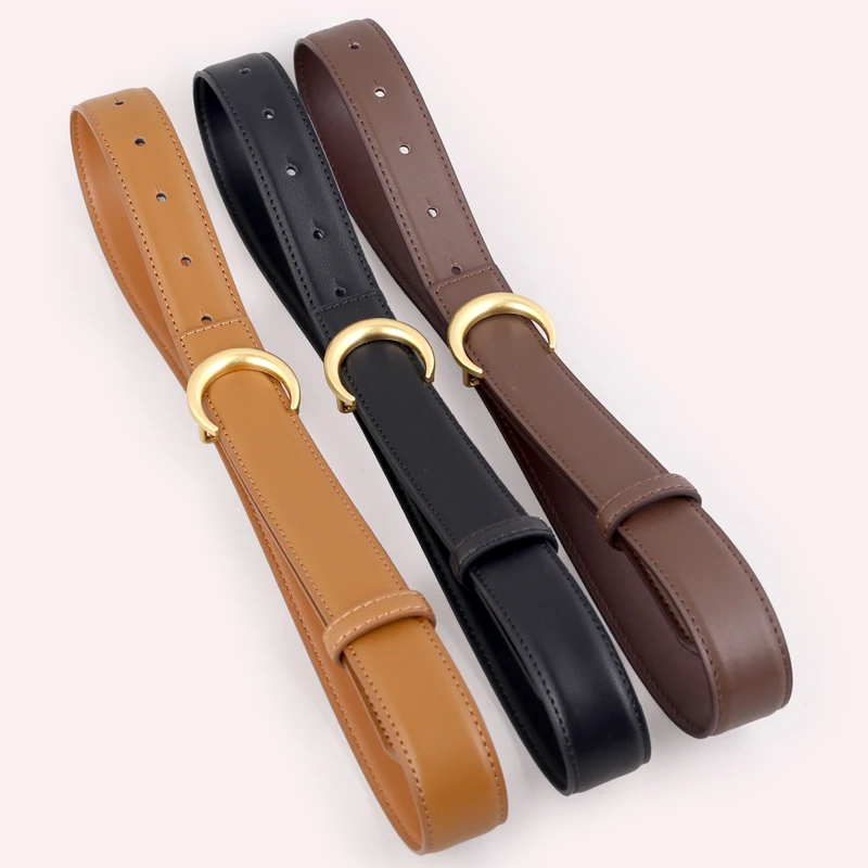 crescent buckle belt for women casual design for dress skirt