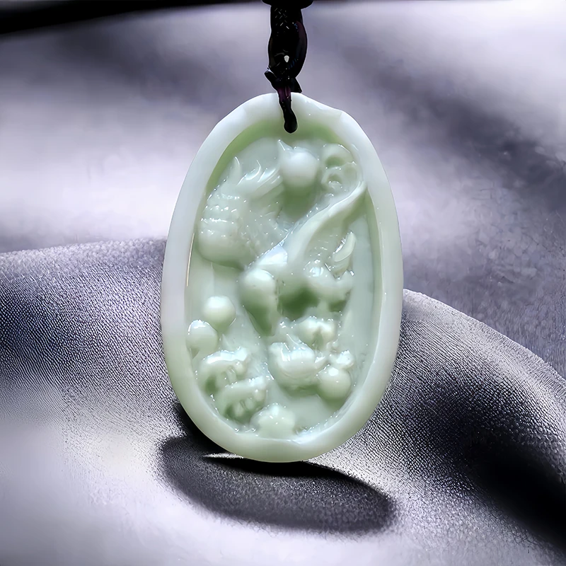 Natural Real Jade Eagle Pendant Necklace Charm Carved Jewelry Vintage Luxury Accessories Gemstones Talismans Chinese