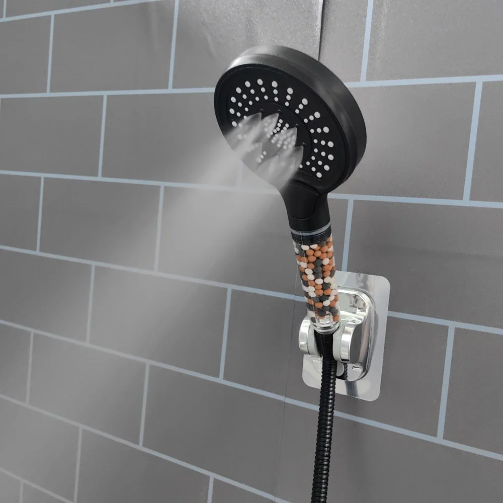 New Excellent Super Boost Black 3 Modes SPA Shower Head Water Saving Rainfall Anion Filter Big Flow Shower Bathroom Accessories