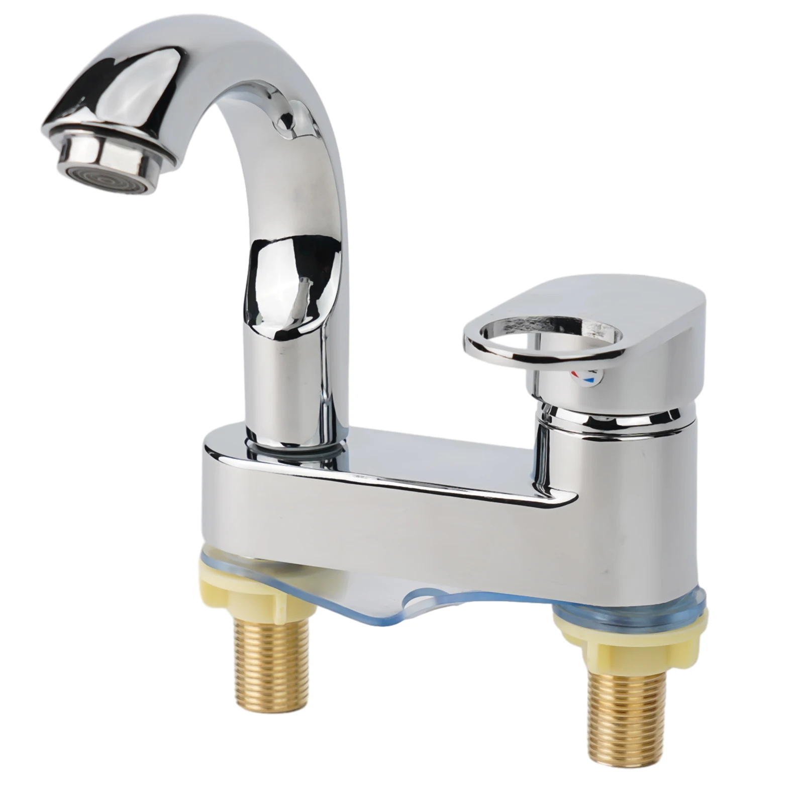 

1pcs Water Tap Faucet Sink Washbasin 360° Rotating Anti-corrosion Anti-rust Cold And Hot Double Hole Bathroom Accessories