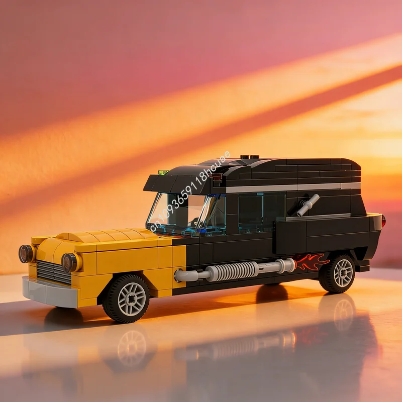 

257 деталей MOC «Семейка Симпсоны: Поездка на гробовозе», коллекционные минифигурки, конструктор, архитектурная модель, рождественский подарок, креативная игрушка