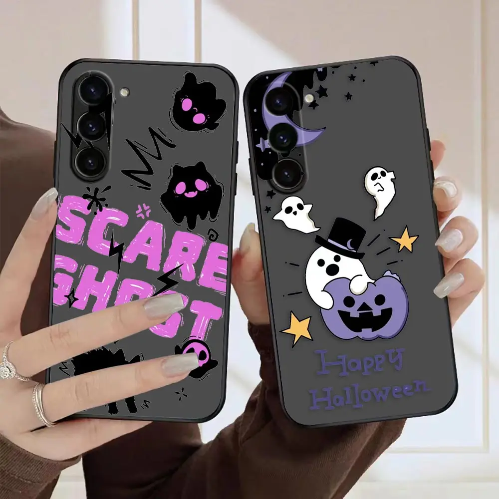 Matte Phone Case for Samsung Galaxy S23 S22 S21 S20 S10 4G S9 S8 Plus ULTRA 5G LITE Case Funda Capa Shell Scary Halloween Ghost