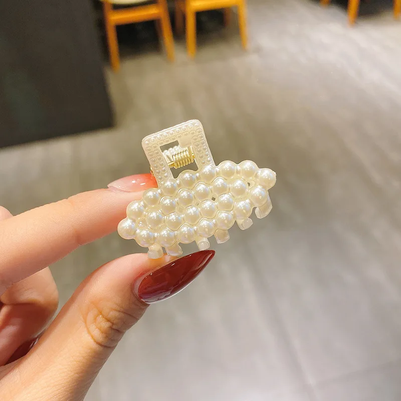 Neue Kleine Perlen Acryl Haar Klaue Clips Kleine Größe Make-Up Haar Styling Haarspangen Für Frauen Nette Mini Klaue Clip Haar Zubehör – Detail 12