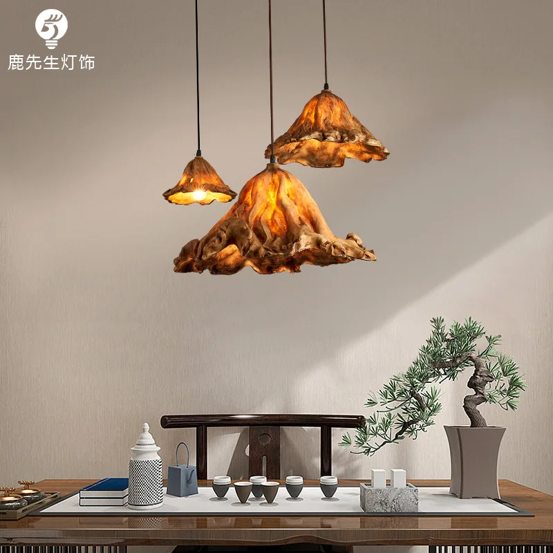 

Wabi Sabi Pendant Light Retro Lotus Leaf Chandelier for Restaurant Hotel Bedroom living room kitchen Home Decoration Lighting