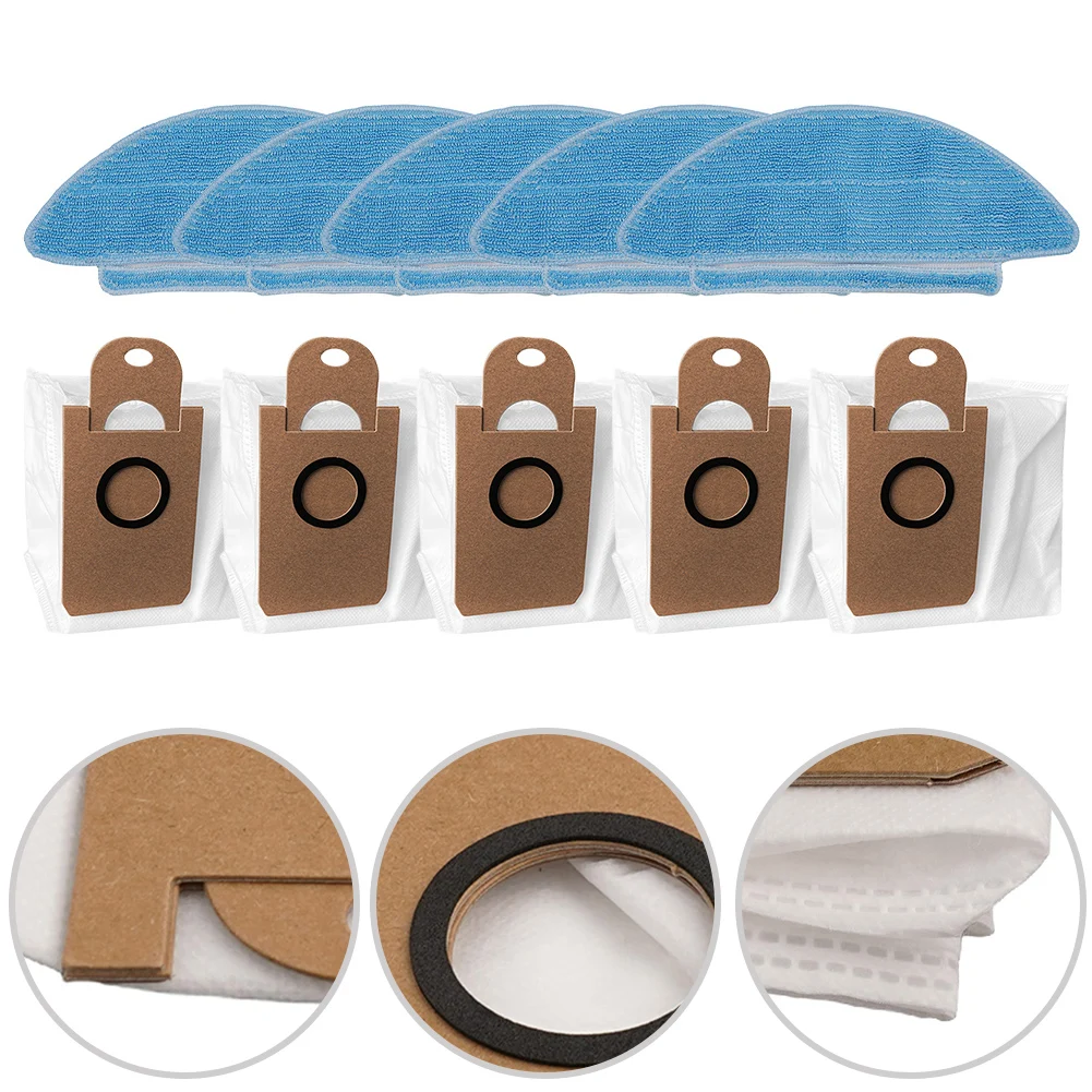 Replacement Dust Bags and Mop Cloths for Kogan For G80 Robot Vacuum Cleaner 5 Pack Dust Bags and Mop Cloths Set