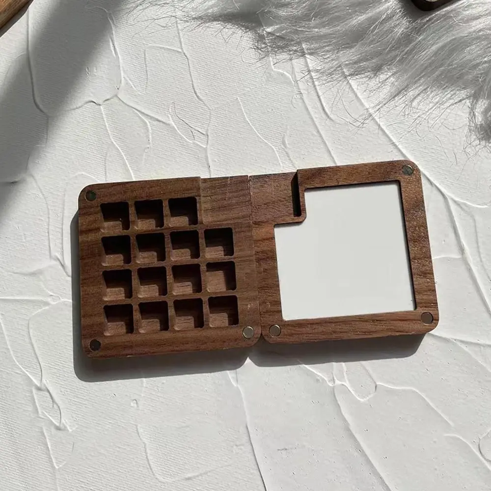 Mini Rectangle Sketch Art Supplies Portable Wooden Painting Tray Paint Box Palette Painting Tool