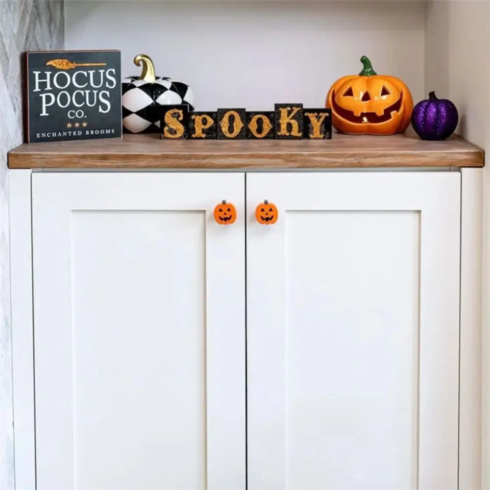 5 pcs Halloween Pumpkin Drawer Handle Furniture Decor Single Hole Door Pull Handle Hardware Furniture Handle