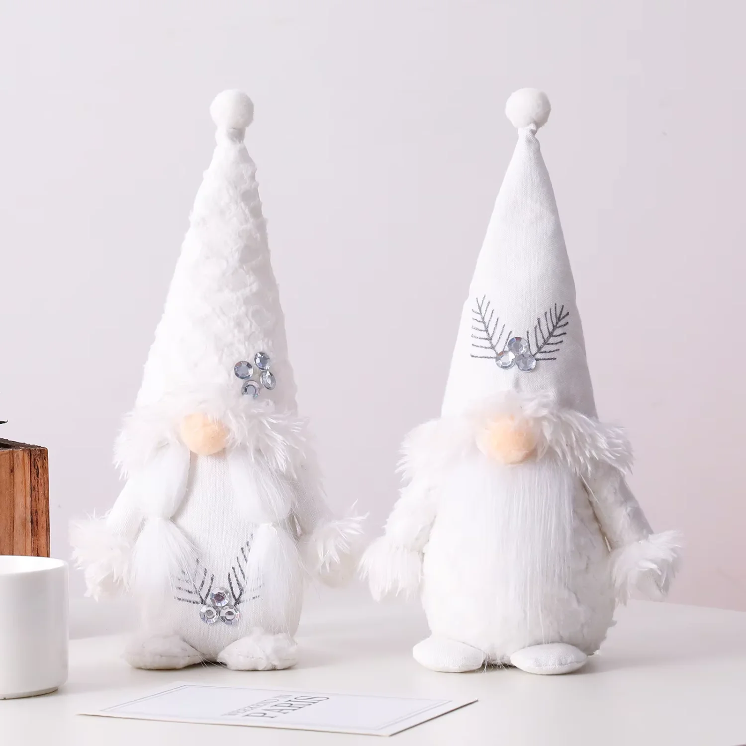 

2023 Rudolph Plush White Christmas Santa Gnome Swedish Tomte Doll Gonk For Xmas Decor Table ornament