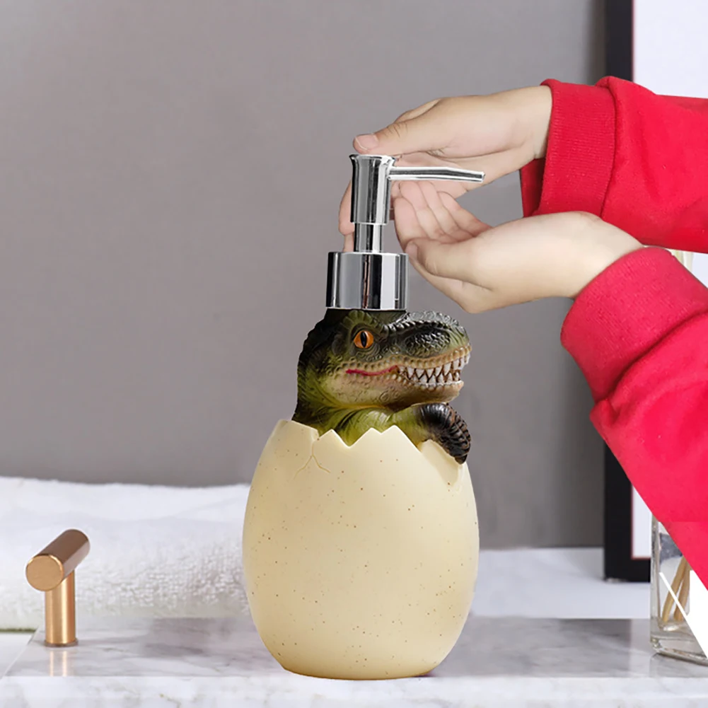 Dispensadores de sabão líquido de dinossauro bonito, dispensadores de sabão portáteis reutilizáveis, evitam vazamento ambientalmente para detergentes cosméticos