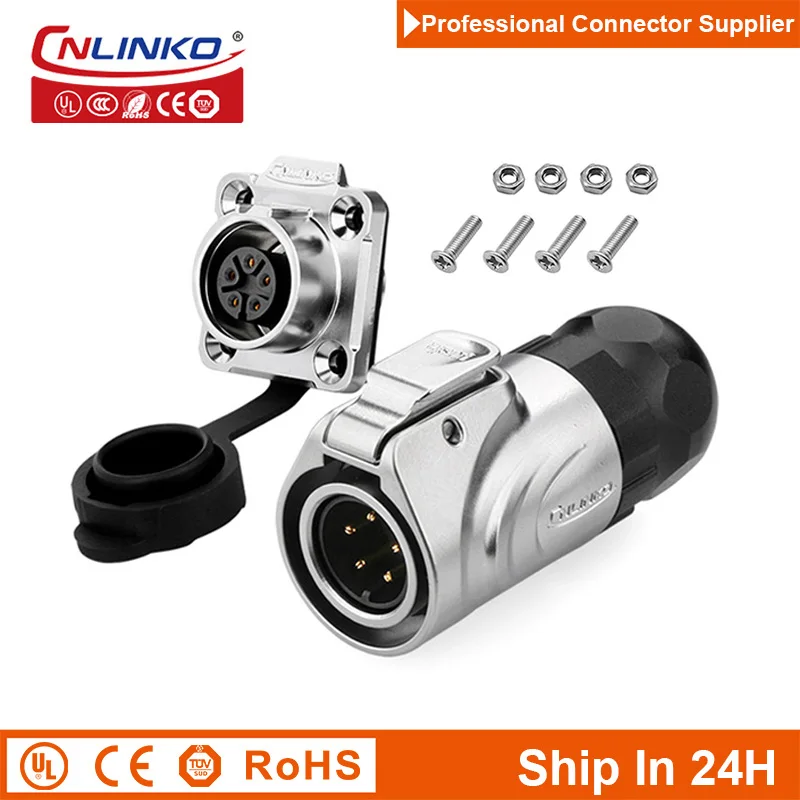 Cnlinko LP16 Aviation 5pin M16 Waterproof Circular Power Connector Male Female Socket Plug Wire Joint for Mechanical Engineering