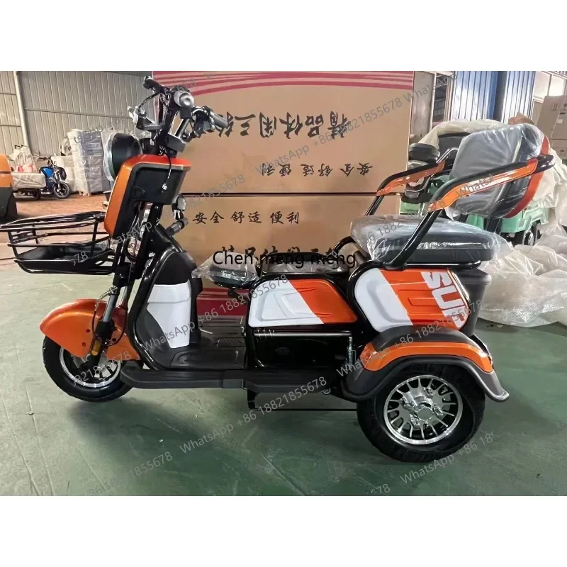 

Трехколесный электрический моторизованный пассажирский трицикл 800 Вт 60 В с открытым кузовом, для пожилых людей, грузоподъемность 200 кг