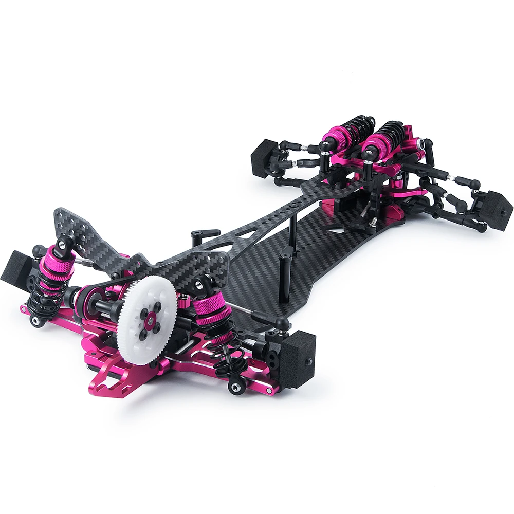 AXSPEED Alloy & Carbon Fiber Sakura D5S Frame Chassis Kit Remodel Belt Drive Upper Deck Adjustable Height for 1/10 RWD Drift Car