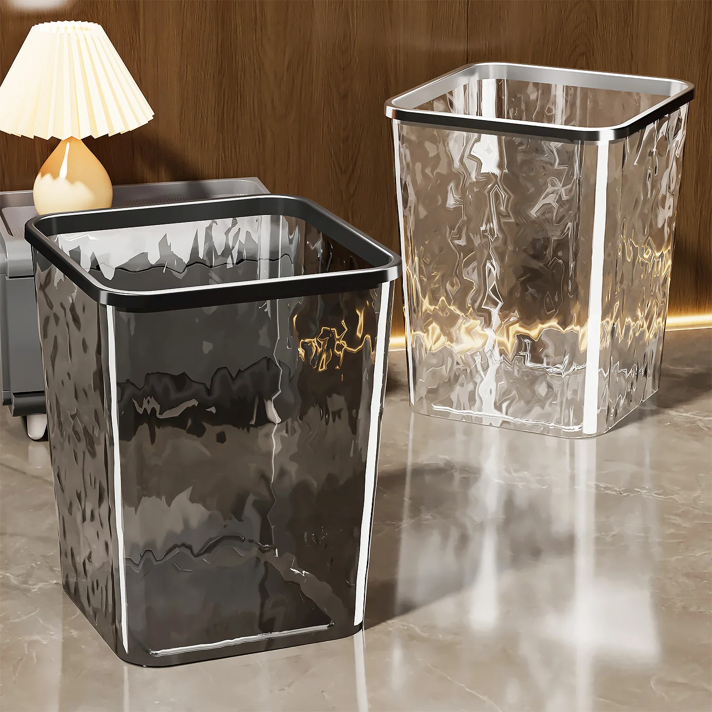 

Большая мусорная корзина с педалью, прозрачная, для кухни, ванной, спальни, домашняя, класса люкс, для хранения бумаг, мусорный бак