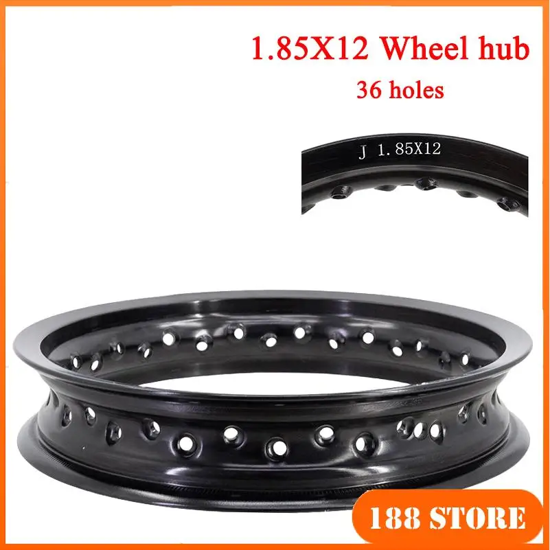 

1,85*12 "12 дюймов, 12-дюймовая ступица колеса, брендовый мотоцикл, 1,85x12, 32 или 36 спиц, отверстия, 12-дюймовый обод из алюминиевого сплава