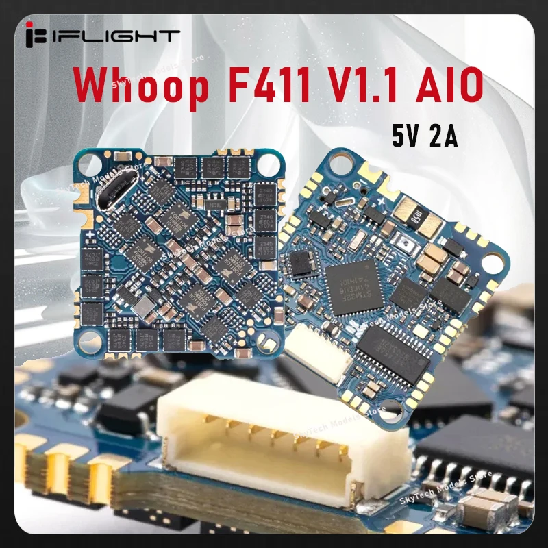 

Плата Whoop AIO F411 V1.1 iFlight (BMI270) с 5 В 2 А BEC/16 МБ BlackBox для FPV дрона