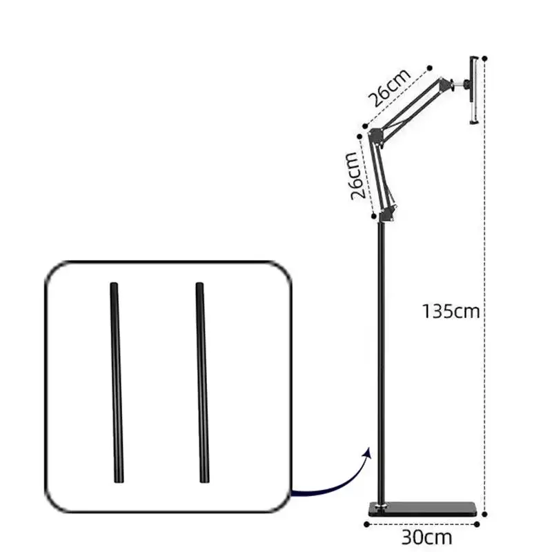 Top! Multifunctional FlexibleTablet Phone Floor Stand Holder Support Phone Pad Lounger Bed Mount Bracket Live Broadcast Support