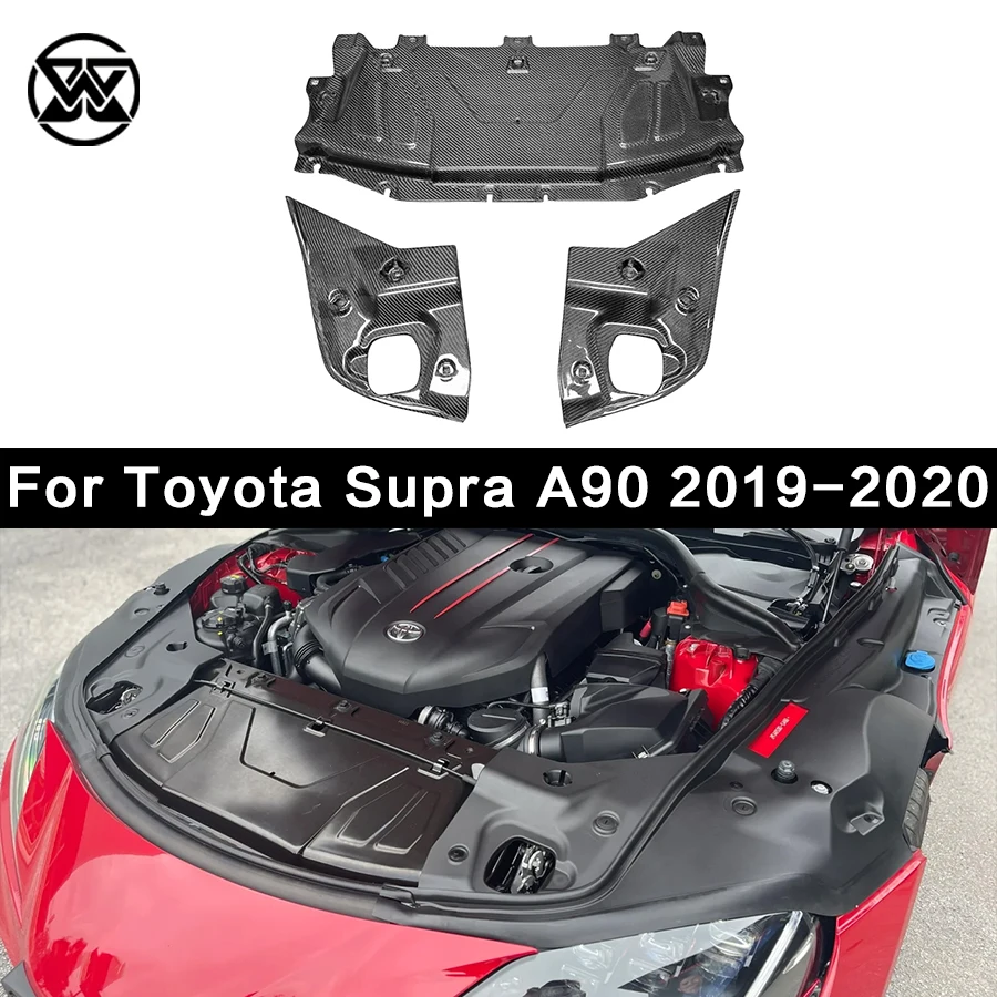 

For Toyota Supra GR A90 Carbon Fiber Water Tank Guard Car Inner Interior Cooling Slam Engine Bay Panel Radiator Cover Body Kit
