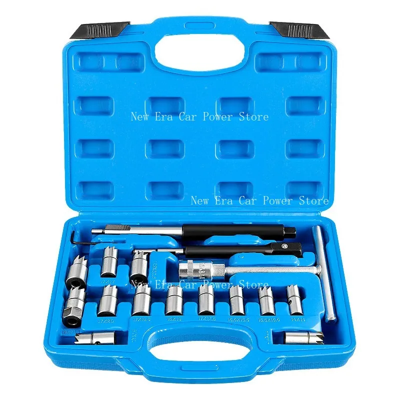 17PCS Fuel Injector Cleaning & Repair Tool Kit, Valve Seat Reamer Set for Car view 2