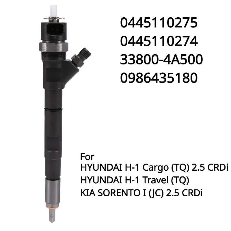 New Diesel Fuel Injector 0445110274 0445110275 33800-4A500 For Hyundai Starex H1 I800 Iload / KIA Sorento 2.5 CRDI D4CB