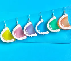 Creative Simulate Teeth Pendant Halloween Props Dangle Earrings Novelty Dentist Jewelry Funny Earrings for Women Gifts for Her