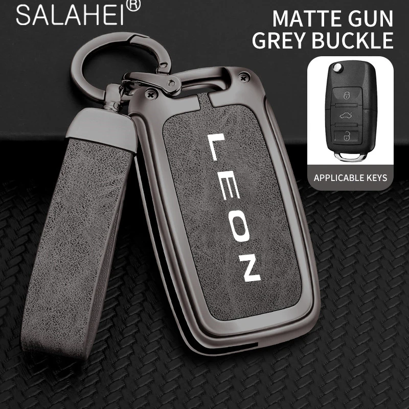 Zinc Alloy Car Logo Key Case Cover Holder For Seat Leon 5f FR MK1 MK2 MK3 MK4 Fob Smart Remote Control Keyless Shell Accessories