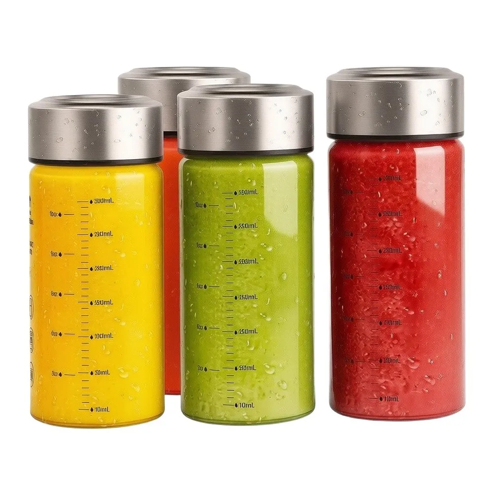 12 oz Borosilicate Glass Juice Bottles Built for Durability and Thermal Stability with Wide Mouth Design and Secure Lid System