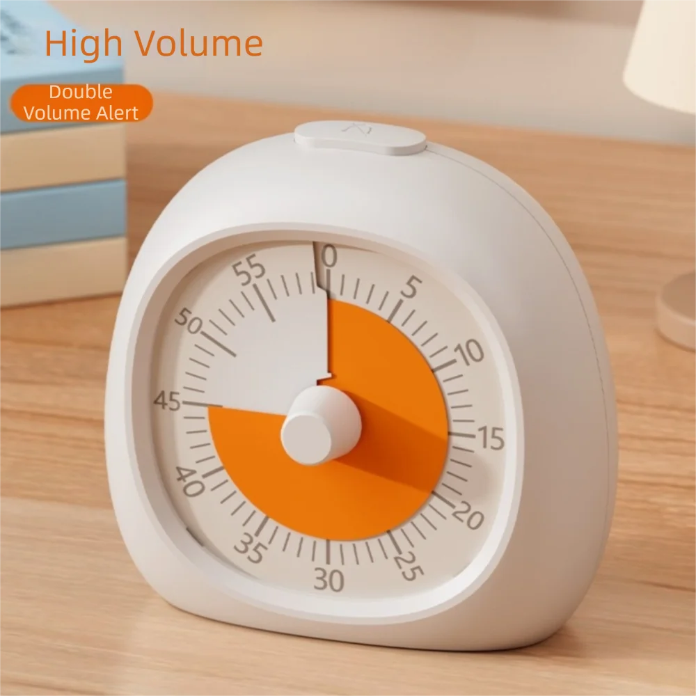 60 Minute Silent Visual Timer Practical Plastic Digital Clock Study Timer Focus Aid for Kids Classroom Homework Kitchen