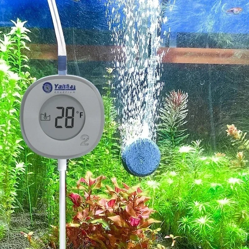 

Oxygen Pump Small Fish Tank Aquarium Temperature Monitoring Silent Booster Oxygen Pump 220-240V