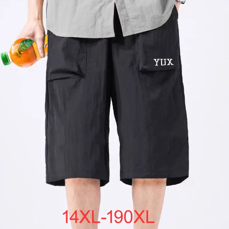 

Summer Solid men's quick-drying bubble striped five-point shorts plus size casual sports 190xl 14xl short pants men 12XL