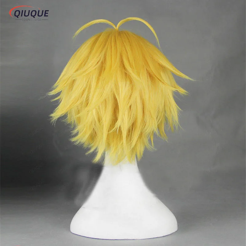 Hochwertige Anime Meliodas Cosplay Perücke Drachen Sünde goldene hitze beständige Haar Perücken Perücke Kappe