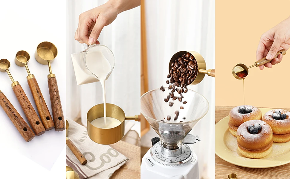 measuring spoons and cups wood measuring spoons wooden measuring spoons set measuring cup set