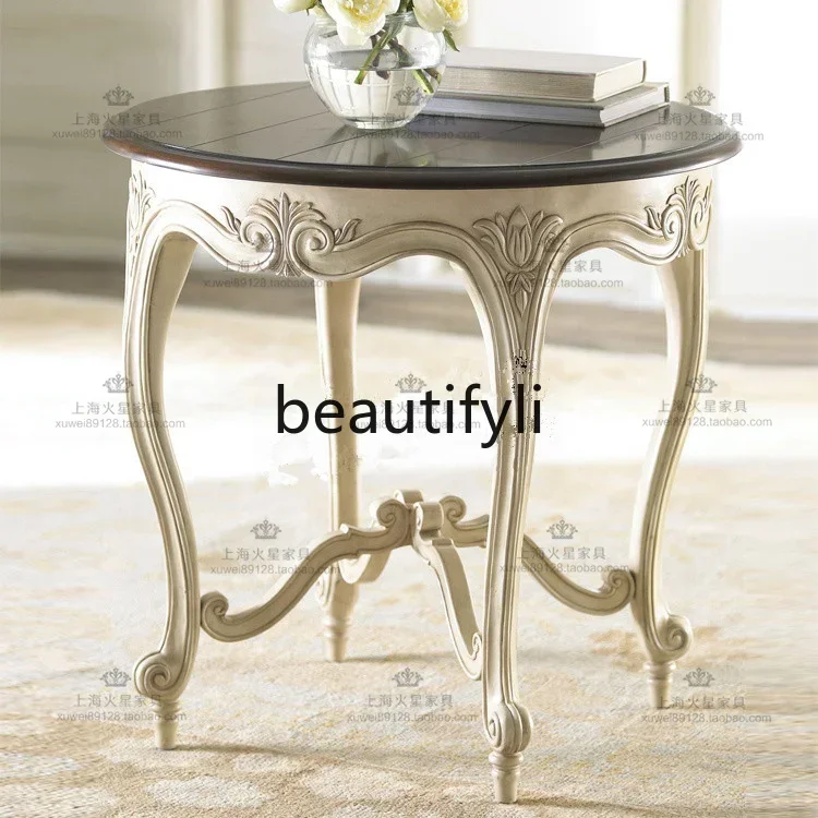 

European modern minimalist carved entrance table American rural solid wood retro entrance table, decorative table a16