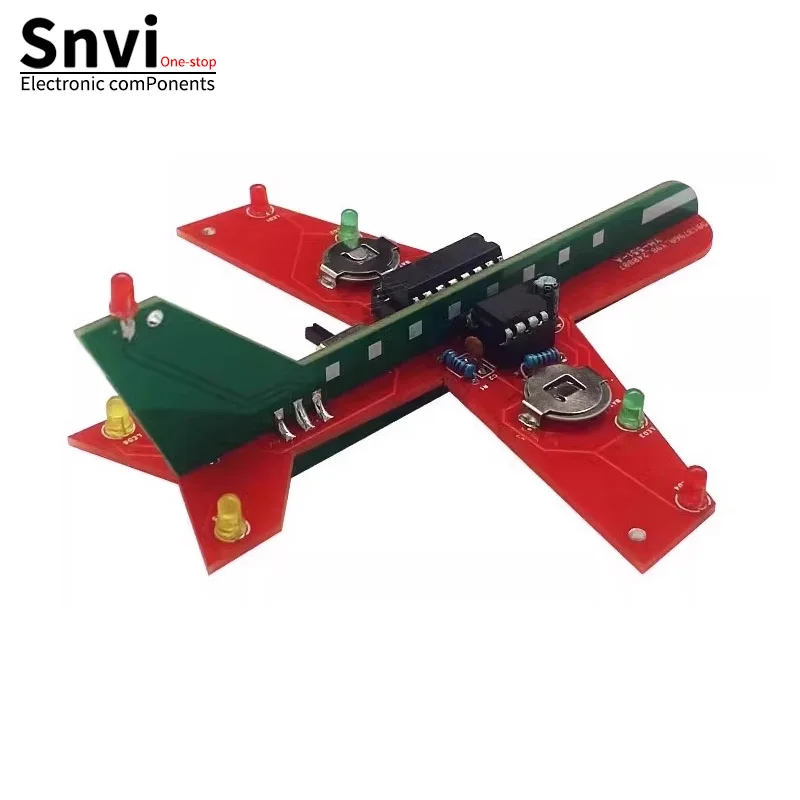 Snvi DIY LED Running Light Kit Airplane Flashing Circuit Soldering Practice Electronic Experiment Board Kit