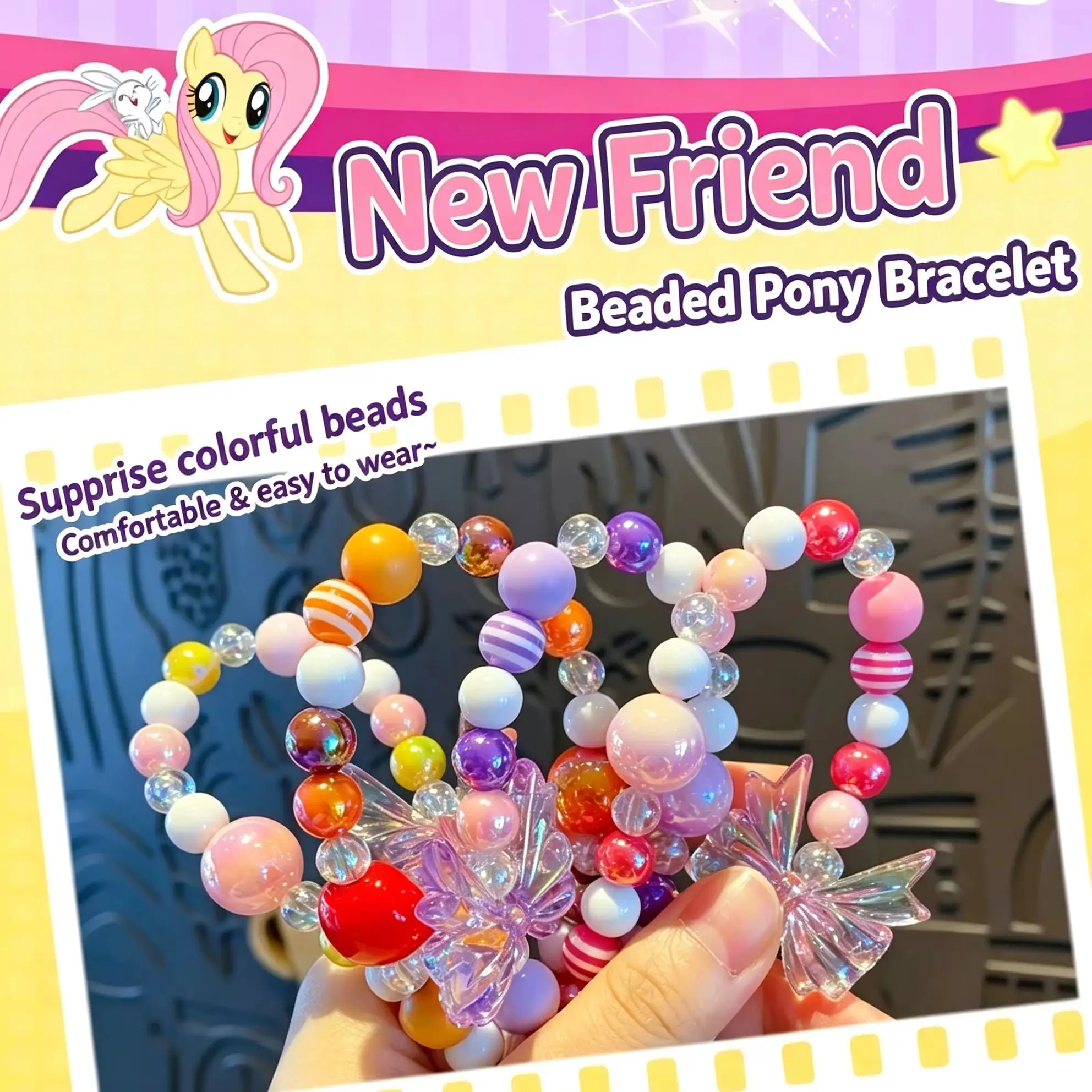 Hasbro 정품 마이 리틀 포니 비즈 키체인 체인 만화 모피 플러시 가방 걸이 이상적인 절묘한 생일 크리스마스 선물