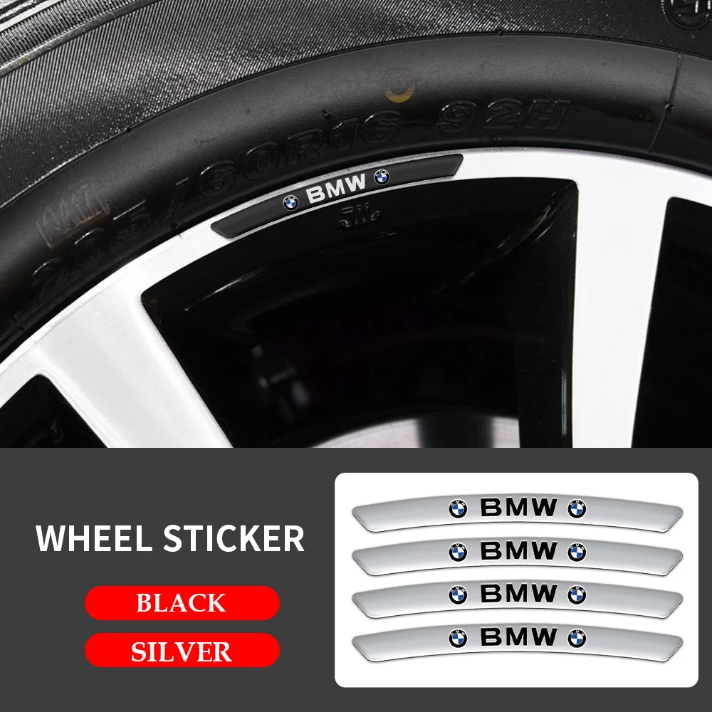 4pcs Aluminum Car Badges Wheels Rims Stickers Auto Accessories For BMW 1 3 5 7 Series M Performance M3 M5 M6 F01 F20 F10 F13