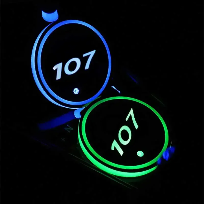 

Colorful Changing Lights LED Car Water Cup Pad USB Luminous Coaster for 107 Auto Accessories