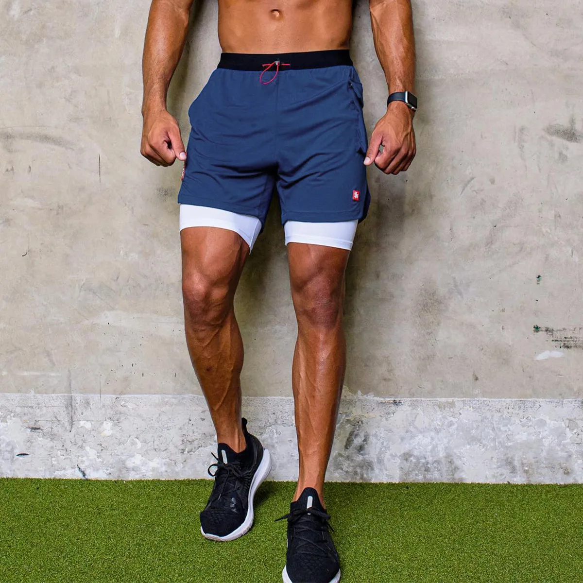 Men 2 in 1 Running Shorts Jogging Gym Fitness Bodybuilding Quick Dry Short Pants 2022 Male Boxing Sport Bermuda Training Bottoms