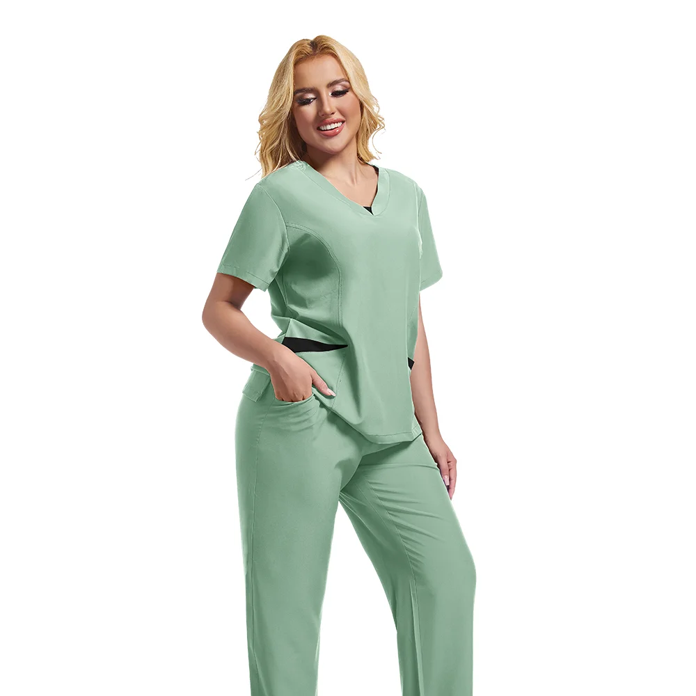 Nuovo Leggero Anti-Rughe Uniforme Chirurgica Donna Uomo Infermiera Medica Scrub Set Morbido E Traspirante Jogger Infermieristica Clinica Abbigliamento Da Lavoro