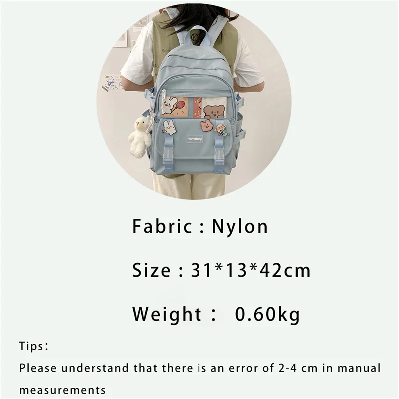 TRAVEASY 2023 Japanische High School Mädchen Nette Schule Rucksack Frauen Nylon Tasche Casual Reise Rucksack Student Bookpack