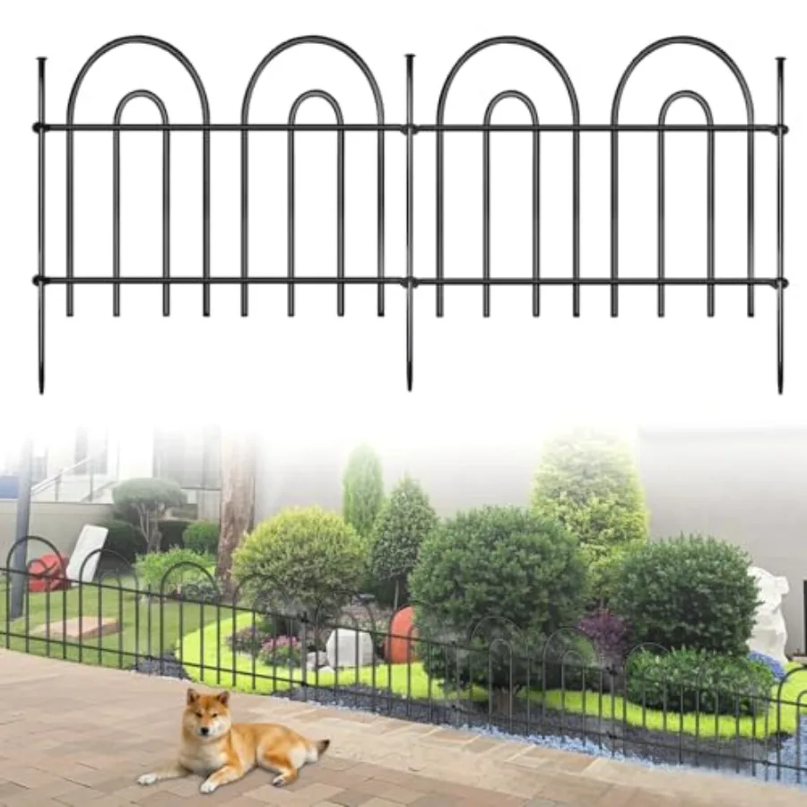 

45ft X 13in Animal Barrier Fence 32 Panels No Dig Fence for Dogs Rabbit Anti Digging Defense Barrier Garden Edging Border Rustp