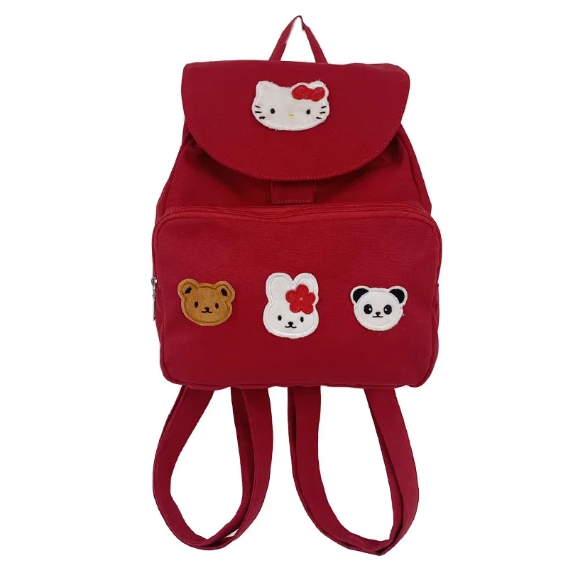 Sanurgente-Cartable étudiant Hello Kitty, sac à dos étudiant, léger, grande capacité, dessin animé, nouveau